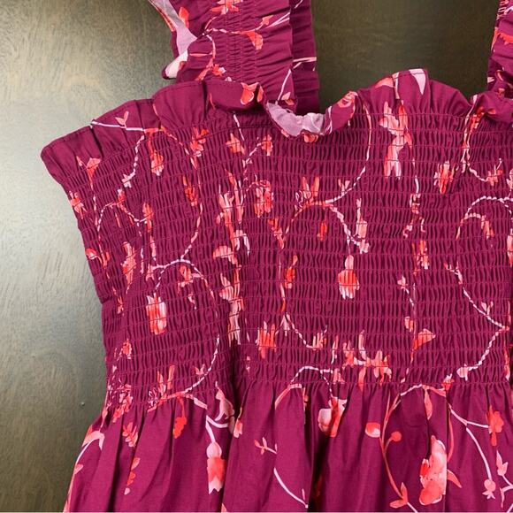 Hill House size 2x Ellie nap dress burgundy botanical red Pink trad cottage boh - Picture 8 of 11